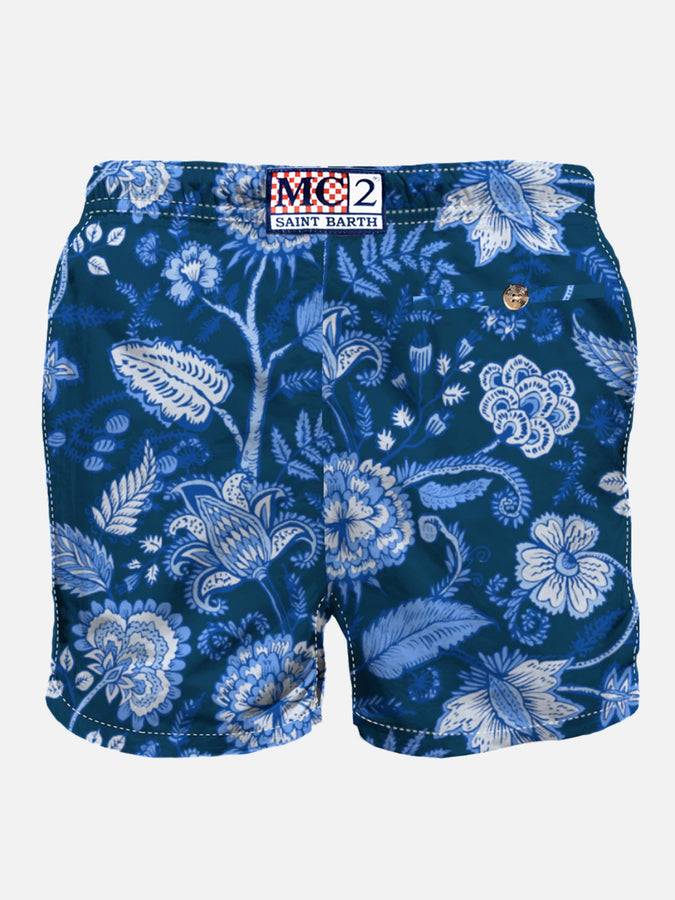 Mc2 Saint Barth Costume Da Bagno Da Uomo Con Stampa Fiori Blu