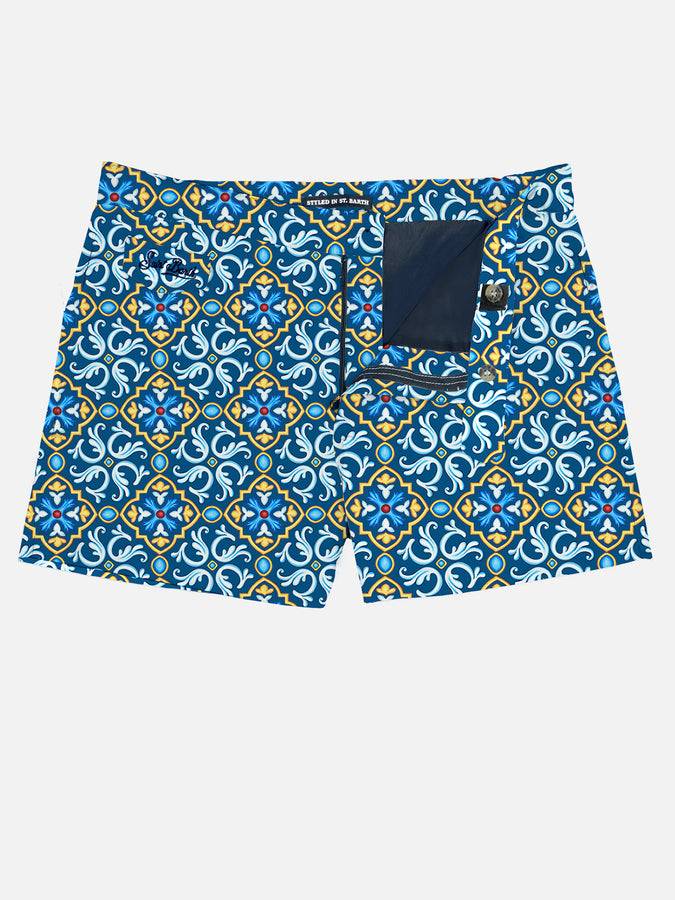Mc2 Saint Barth Costume da bagno da uomo con stampa maioliche