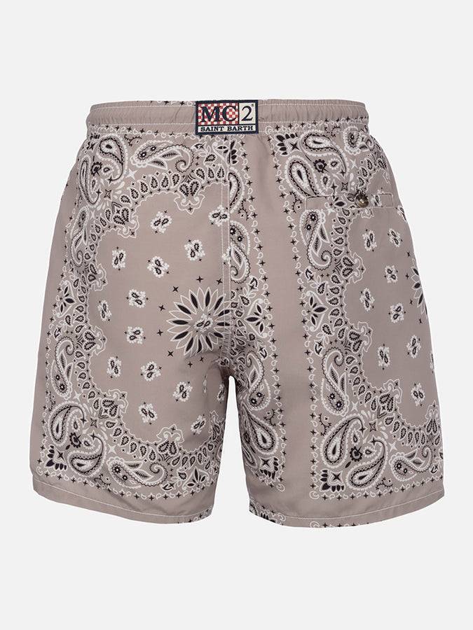 Mc2 Saint Barth Costume Da Bagno Da Uomo Di Media Lunghezza Bandana Beige Caprese