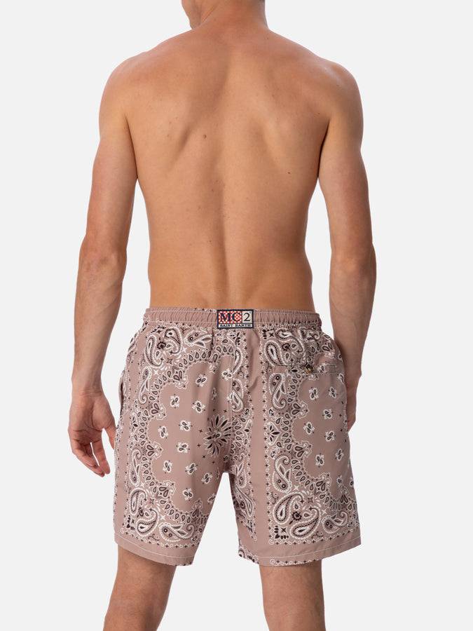 Mc2 Saint Barth Costume Da Bagno Da Uomo Di Media Lunghezza Bandana Beige Caprese