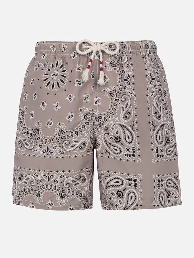 Mc2 Saint Barth Costume da bagno da uomo di media lunghezza bandana beige Caprese