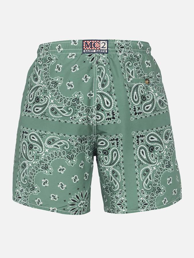 Mc2 Saint Barth Costume Da Bagno Da Uomo Di Media Lunghezza Bandana Verde Militare Caprese
