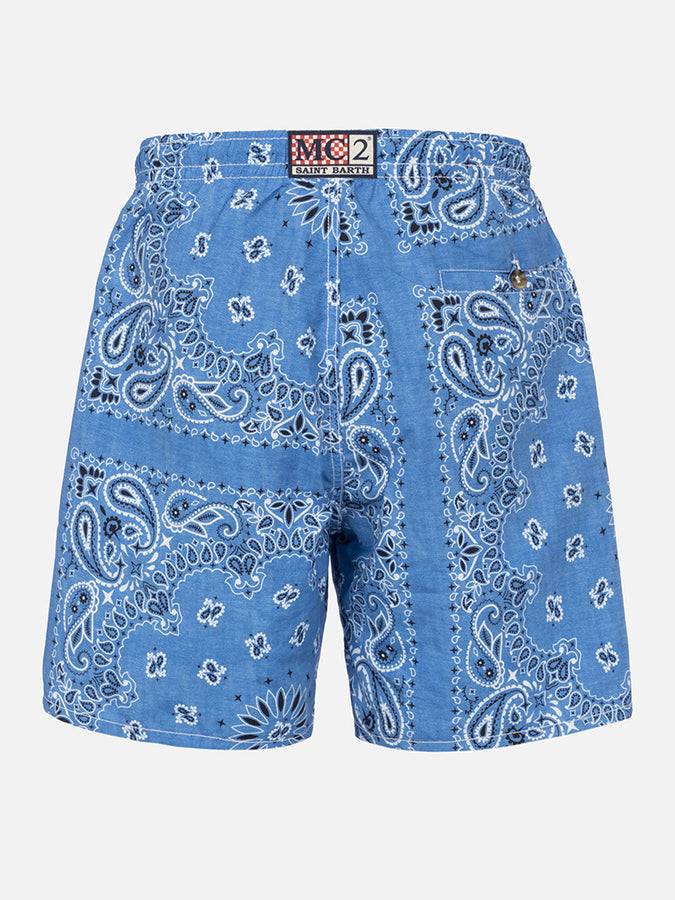 Mc2 Saint Barth Costume Da Bagno Da Uomo Di Media Lunghezza Bandana In Denim Caprese