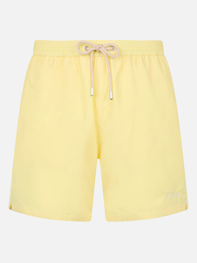 Mc2 Saint Barth Costume da bagno da uomo di media lunghezza Patmos di colore giallo pallido