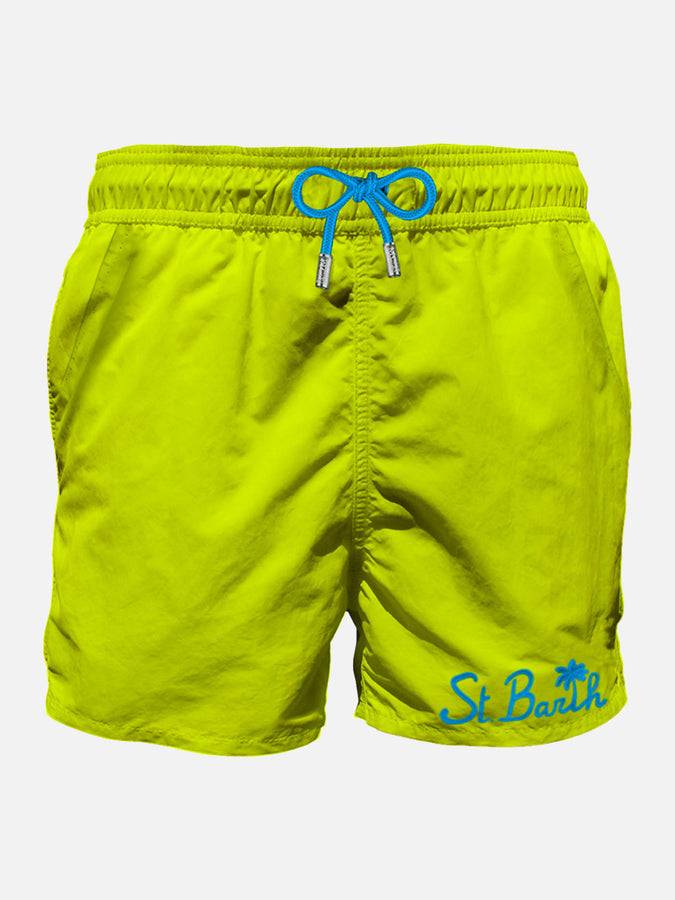 Mc2 Saint Barth Costume da bagno da uomo giallo fluo con taschino