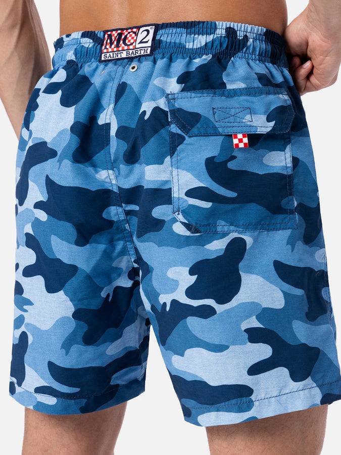 Mc2 Saint Barth Costume Da Bagno Da Uomo Gustavia Di Lunghezza Media Con Stampa Mimetica