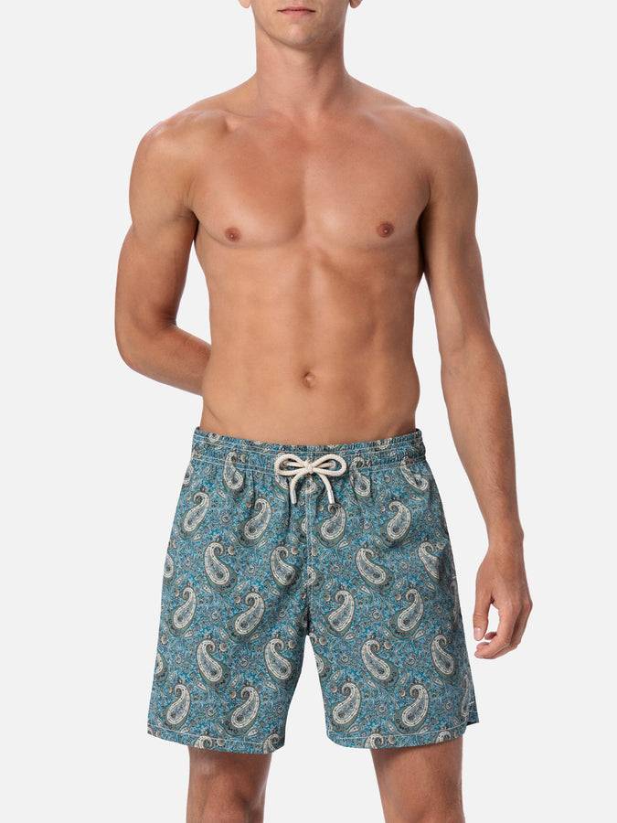 Mc2 Saint Barth Costume Da Bagno Da Uomo Gustavia Di Lunghezza Media Con Stampa Cashmere