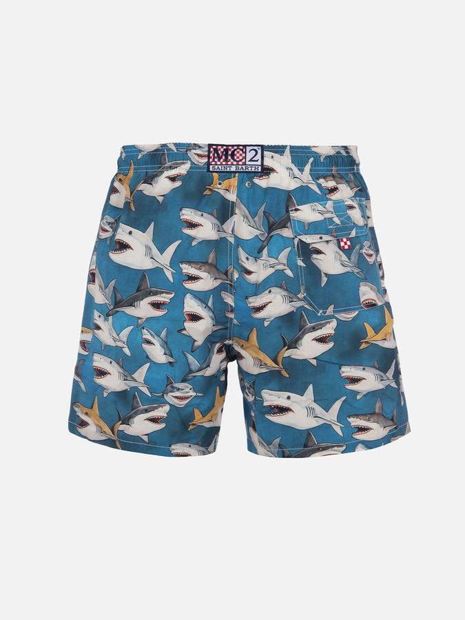 Mc2 Saint Barth Costume Da Bagno Da Uomo Gustavia Lunghezza Media Con Stampa Squali | AI CO-CREATED DESIGN BY RICKDICK - POWERED BY RED-EYE