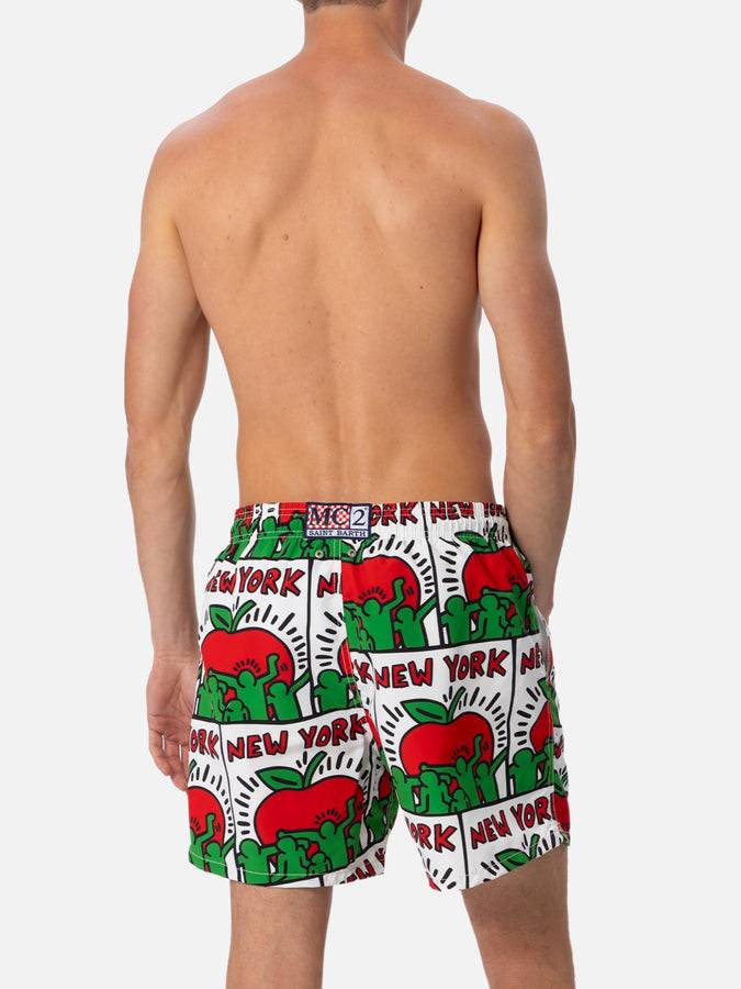Mc2 Saint Barth Costume Da Bagno Da Uomo Gustavia Lunghezza Media Con Stampa Piazzata Disegno Keith Haring| KEITH HARING EDIZIONE SPECIALE