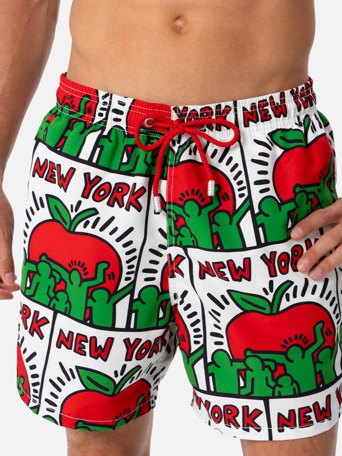 Mc2 Saint Barth Costume Da Bagno Da Uomo Gustavia Lunghezza Media Con Stampa Piazzata Disegno Keith Haring| KEITH HARING EDIZIONE SPECIALE