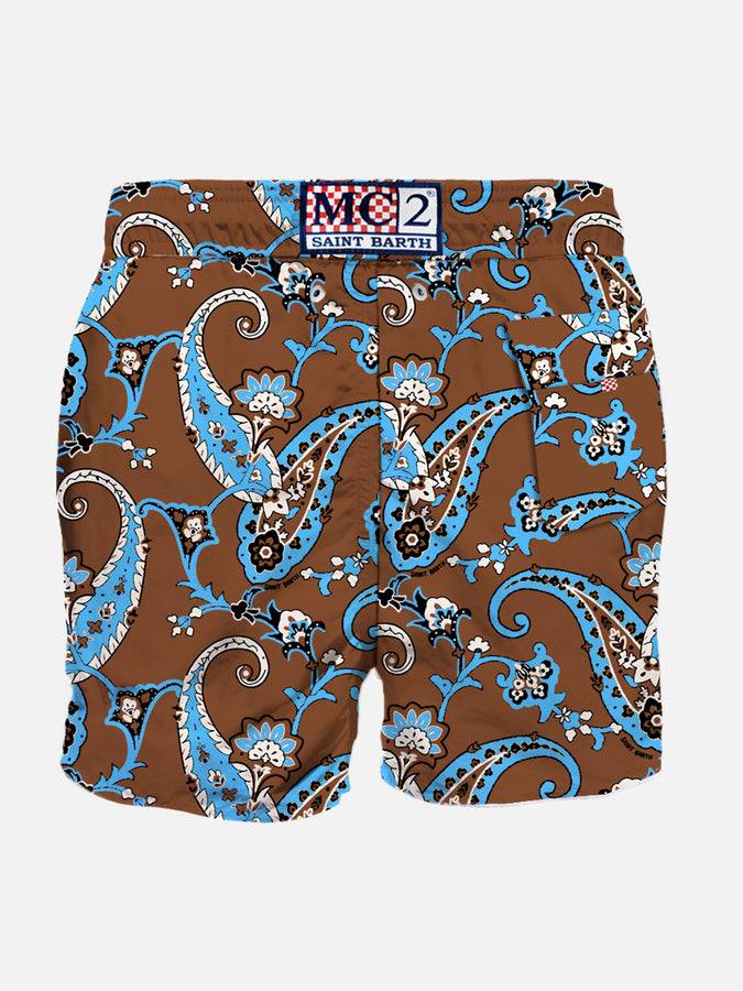 Mc2 Saint Barth Costume Da Bagno Da Uomo In Lino Con Stampa Paisley