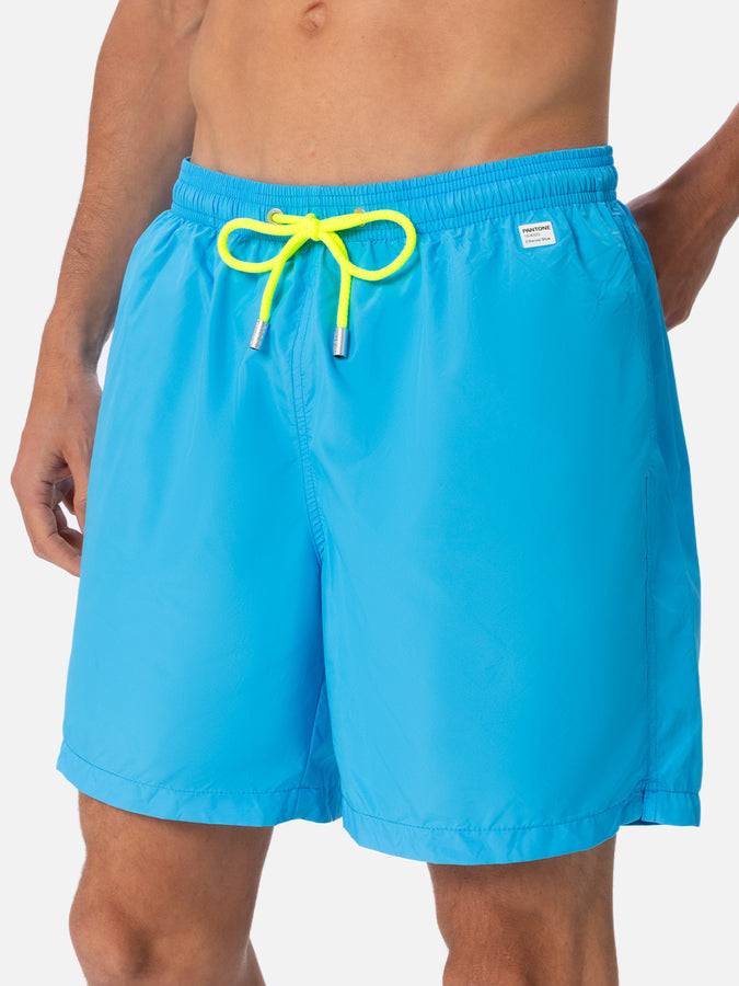 Mc2 Saint Barth Costume Da Bagno Da Uomo In Tessuto Leggero Azzurro Acqua Lighting Pantone | EDIZIONE SPECIALE PANTONE