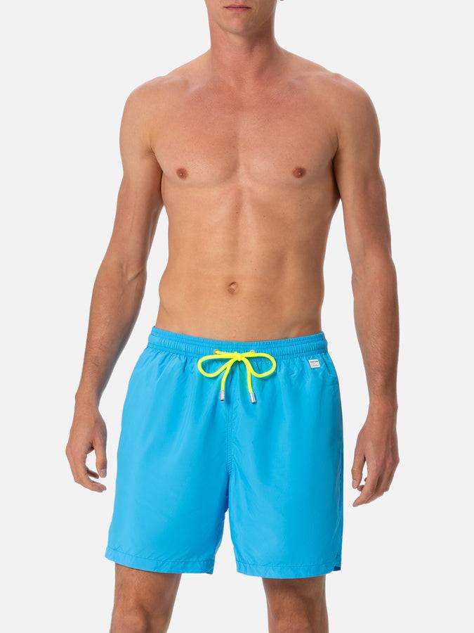 Mc2 Saint Barth Costume Da Bagno Da Uomo In Tessuto Leggero Azzurro Acqua Lighting Pantone | EDIZIONE SPECIALE PANTONE