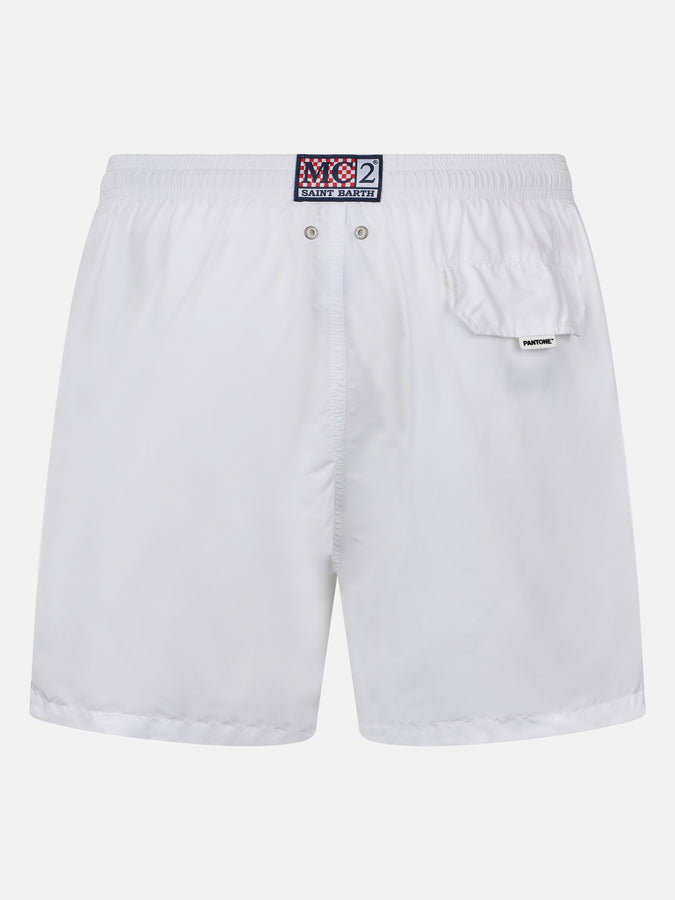 Mc2 Saint Barth Costume Da Bagno Da Uomo In Tessuto Leggero Bianco Lighting Pantone | EDIZIONE SPECIALE PANTONE