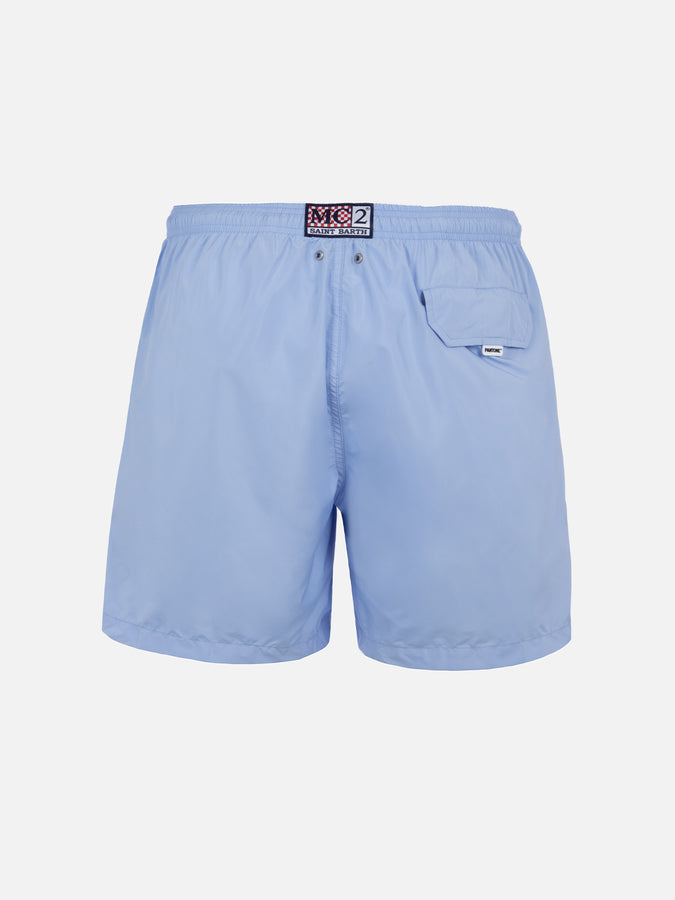 Mc2 Saint Barth Costume Da Bagno Da Uomo In Tessuto Leggero Celeste Lighting Pantone | EDIZIONE SPECIALE PANTONE