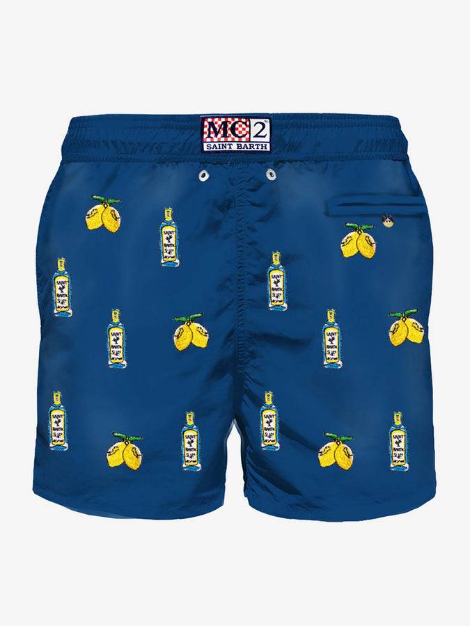 Mc2 Saint Barth Costume Da Bagno Da Uomo In Tessuto Leggero Con Ricamo Gin Lemon