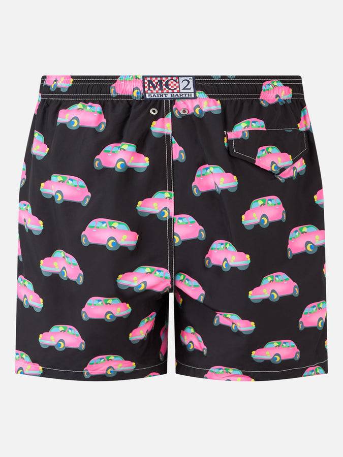 Mc2 Saint Barth Costume Da Bagno Da Uomo In Tessuto Leggero Con Stampa Automobili | MARCO LODOLA EDIZIONE SPECIALE