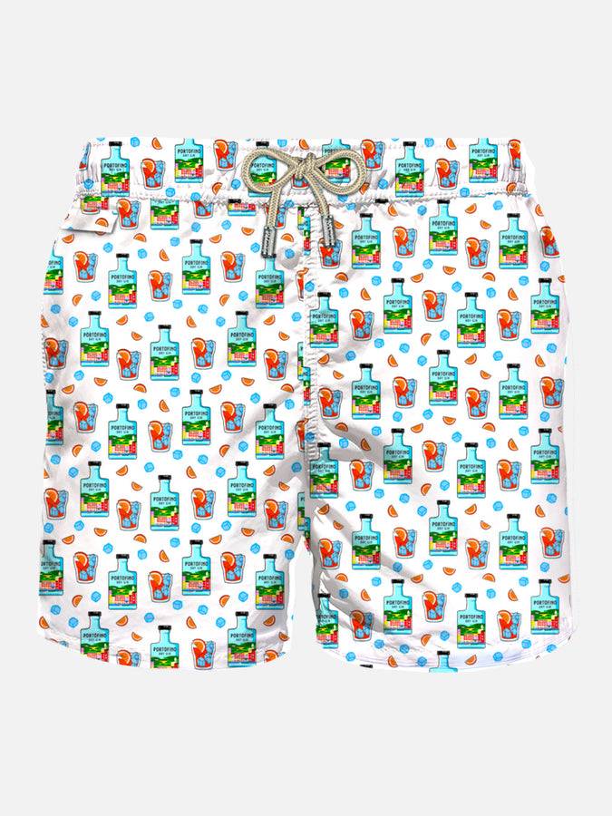Mc2 Saint Barth Costume da bagno da uomo in tessuto leggero con stampa Portofino gin | PORTOFINO DRY GIN EDIZIONE SPECIALE