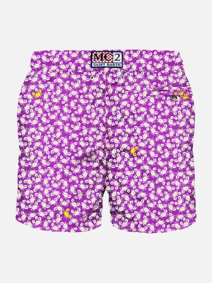 Mc2 Saint Barth Costume Da Bagno Da Uomo In Tessuto Leggero Con Stampa Granchi