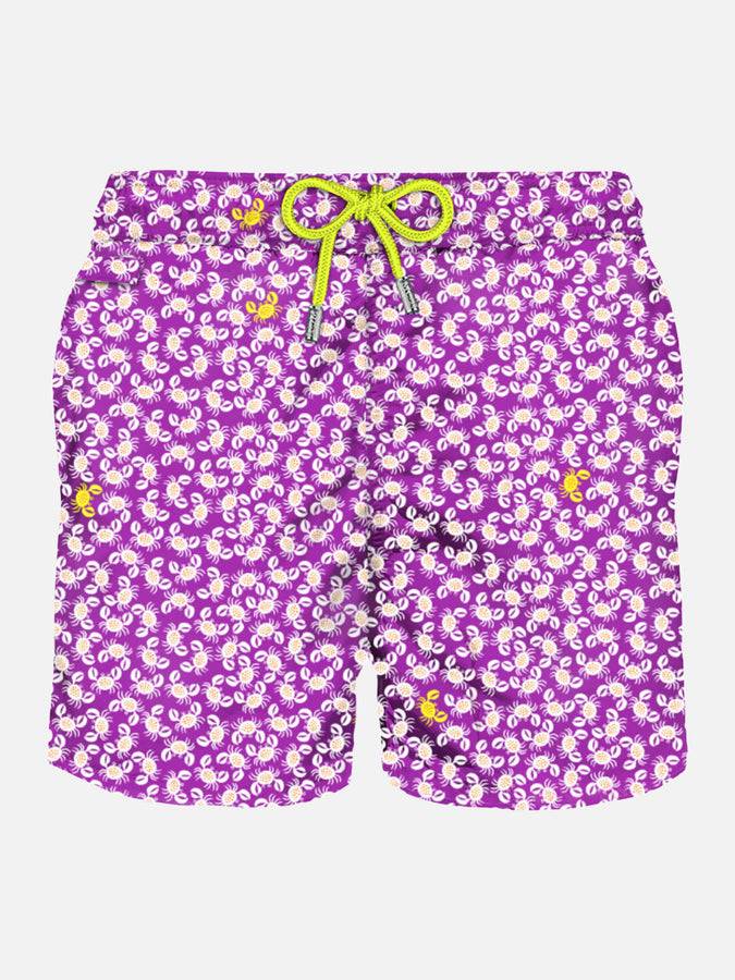 Mc2 Saint Barth Costume da bagno da uomo in tessuto leggero con stampa granchi