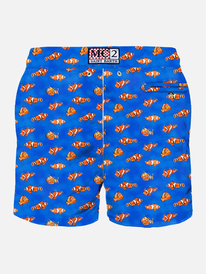 Mc2 Saint Barth Costume Da Bagno Da Uomo In Tessuto Leggero Con Stampa Pesci Pagliaccio