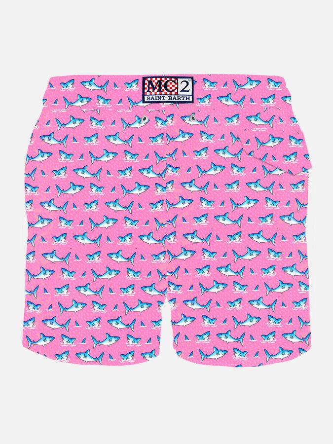 Mc2 Saint Barth Costume Da Bagno Da Uomo In Tessuto Leggero Con Stampa Squali
