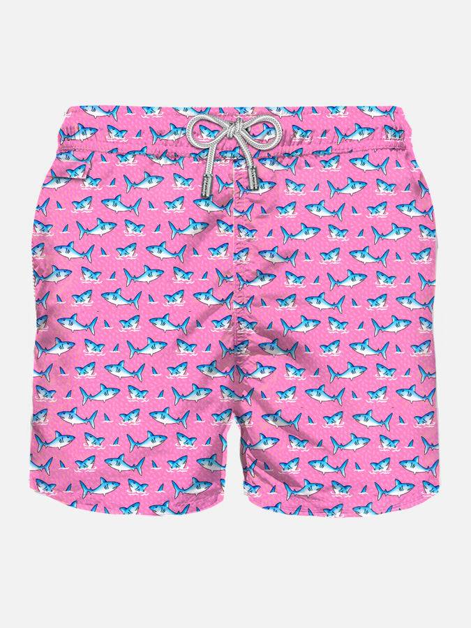 Mc2 Saint Barth Costume da bagno da uomo in tessuto leggero con stampa squali