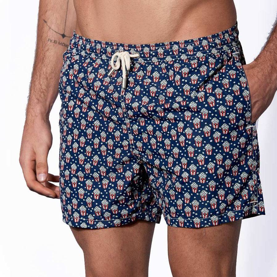 Mc2 Saint Barth Costume Da Bagno Da Uomo In Tessuto Leggero Con Stampa Pop Corn