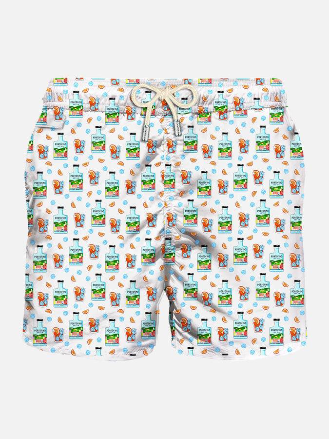 Mc2 Saint Barth Costume da bagno da uomo in tessuto leggero con stampa Portofino Dry Gin | Portofino Dry Gin Edizione Speciale