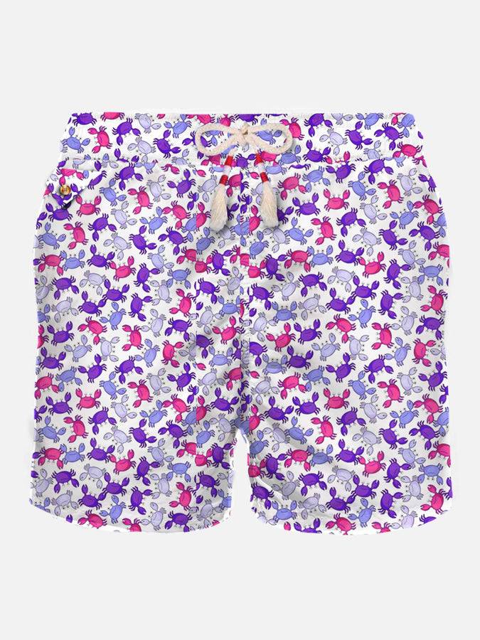Mc2 Saint Barth Costume da bagno da uomo in tessuto leggero con stampa granchi