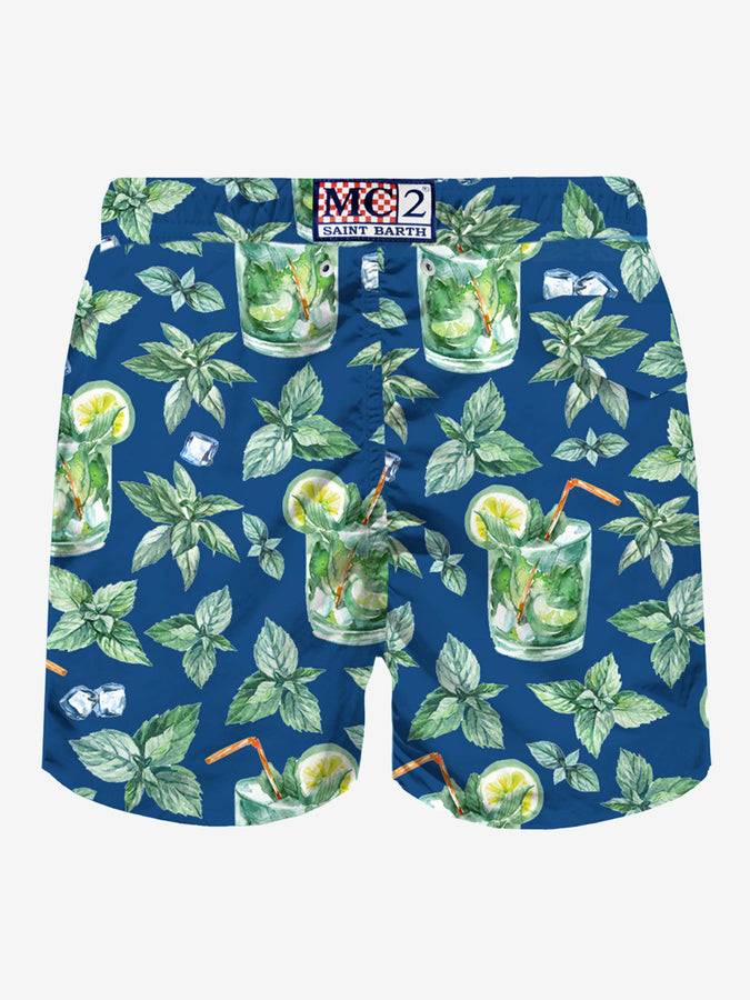 Mc2 Saint Barth Costume Da Bagno Da Uomo In Tessuto Leggero Con Stampa Mojito