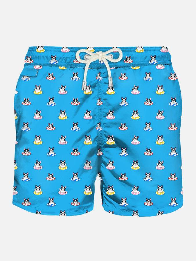 Mc2 Saint Barth Costume da bagno da uomo in tessuto leggero con stampa cani