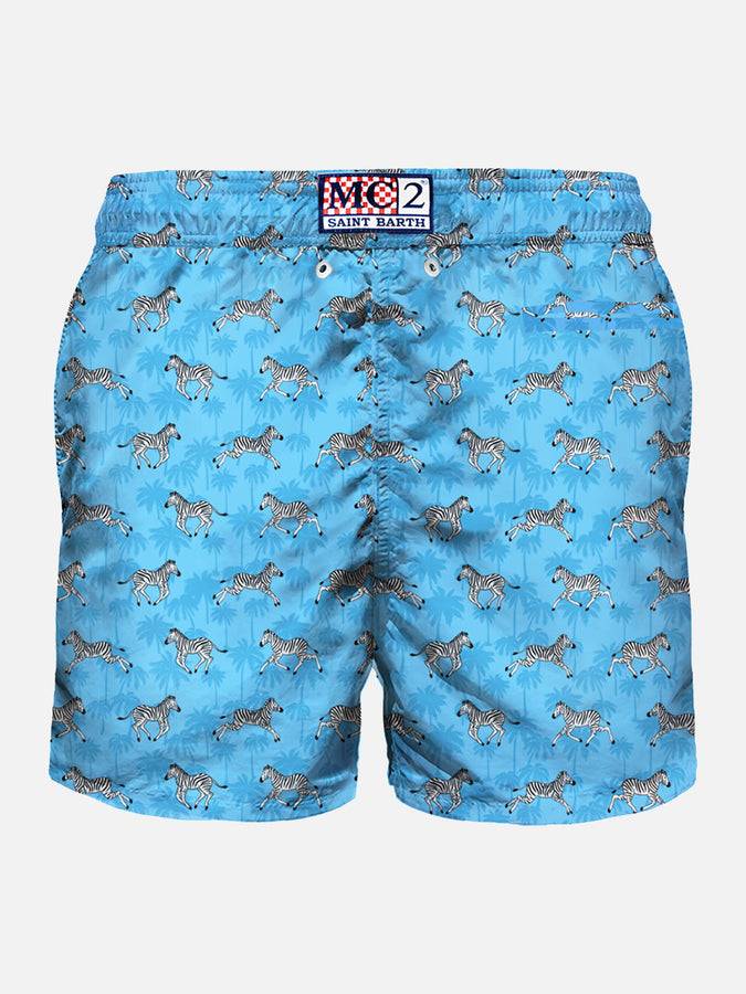 Mc2 Saint Barth Costume Da Bagno Da Uomo In Tessuto Leggero Con Stampa Zebra
