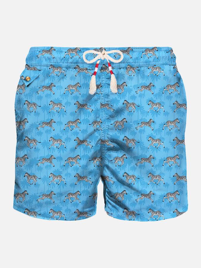 Mc2 Saint Barth Costume da bagno da uomo in tessuto leggero con stampa zebra