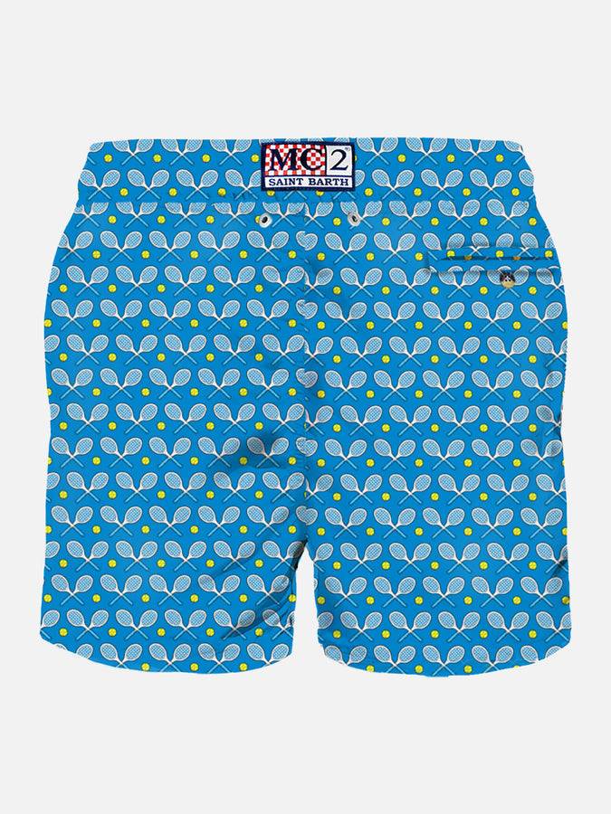 Mc2 Saint Barth Costume Da Bagno Da Uomo In Tessuto Leggero Con Stampa Racchette