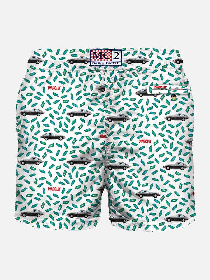 Mc2 Saint Barth Costume Da Bagno Da Uomo In Tessuto Leggero Con Stampa Auto E Soldi | DIABOLIK EDIZIONE SPECIALE