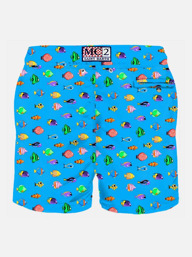 Mc2 Saint Barth Costume Da Bagno Da Uomo In Tessuto Leggero Con Stampa Pesci