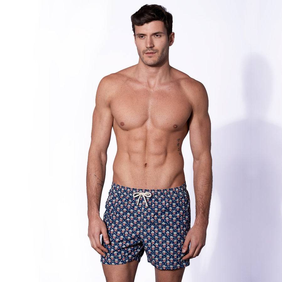 Mc2 Saint Barth Costume Da Bagno Da Uomo In Tessuto Leggero Con Stampa Pop Corn