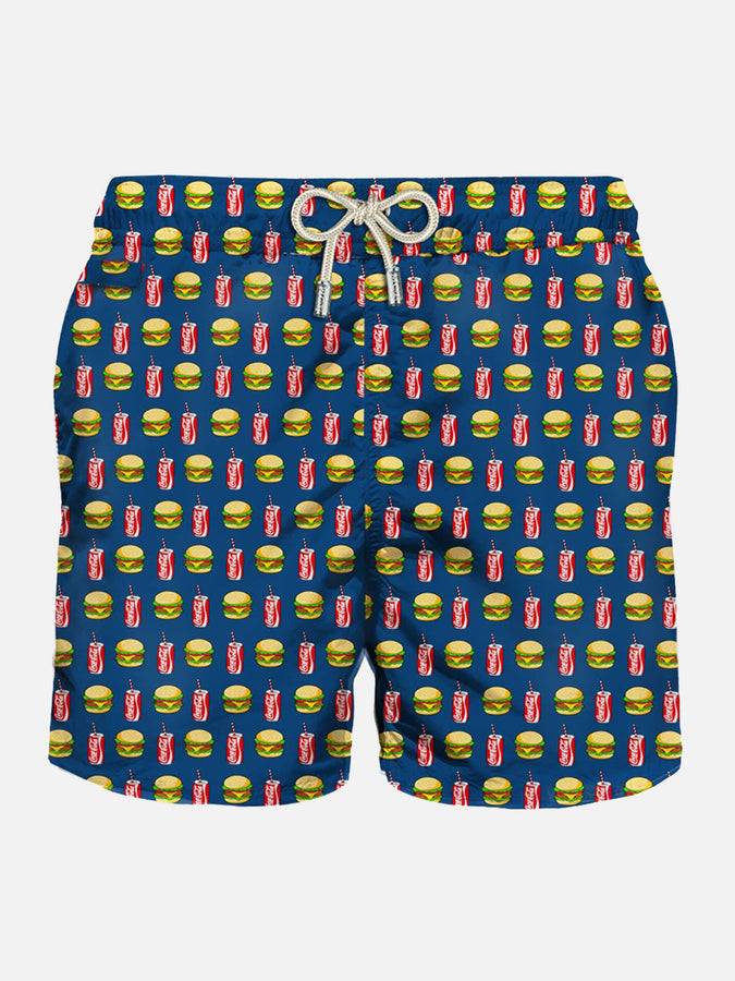 Mc2 Saint Barth Costume da bagno da uomo in tessuto leggero con stampa Coca-Cola | COCA-COLA® EDIZIONE SPECIALE