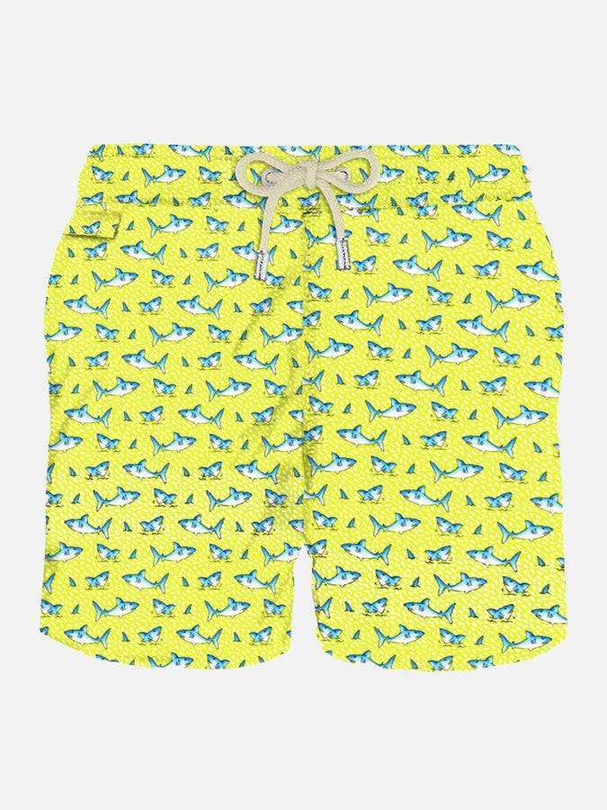 Mc2 Saint Barth Costume da bagno da uomo in tessuto leggero con stampa micro squali