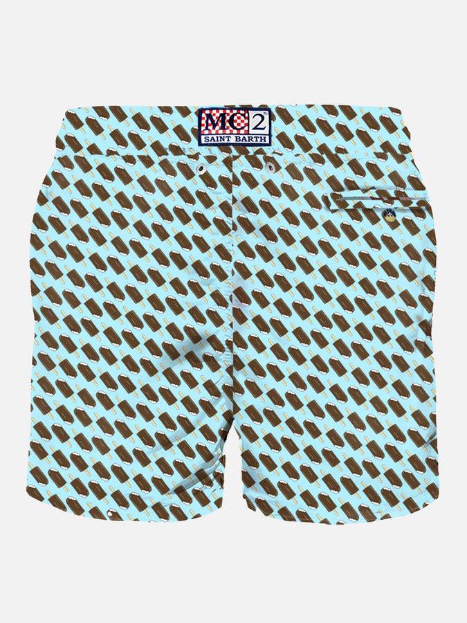 Mc2 Saint Barth Costume Da Bagno Da Uomo In Tessuto Leggero Con Stampa Cremino | Algida® Edizione Speciale