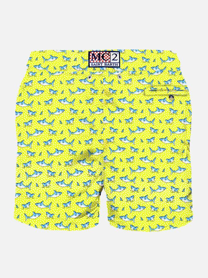 Mc2 Saint Barth Costume Da Bagno Da Uomo In Tessuto Leggero Con Stampa Micro Squali