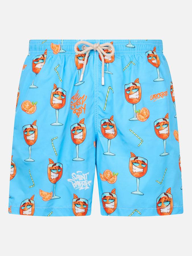 Mc2 Saint Barth Costume da bagno da uomo in tessuto leggero Lighting con stampa Cryptopuppets | EDIZIONE SPECIALE CRYPTOPUPPETS