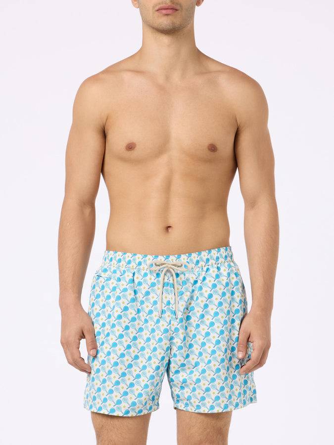 Mc2 Saint Barth Costume Da Bagno Da Uomo In Tessuto Leggero Lighting Micro Fantasy Con Stampa Padel