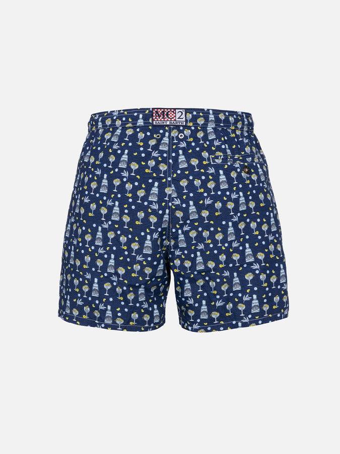 Mc2 Saint Barth Costume Da Bagno Da Uomo In Tessuto Leggero Lighting Micro Fantasy Con Stampa Gin Mare | GIN MARE EDIZIONE SPECIALE
