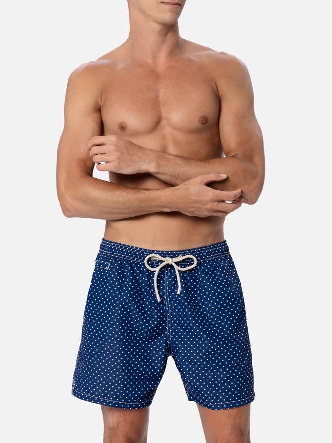 Mc2 Saint Barth Costume Da Bagno Da Uomo In Tessuto Leggero Lighting Micro Fantasy Con Stampa A Pois