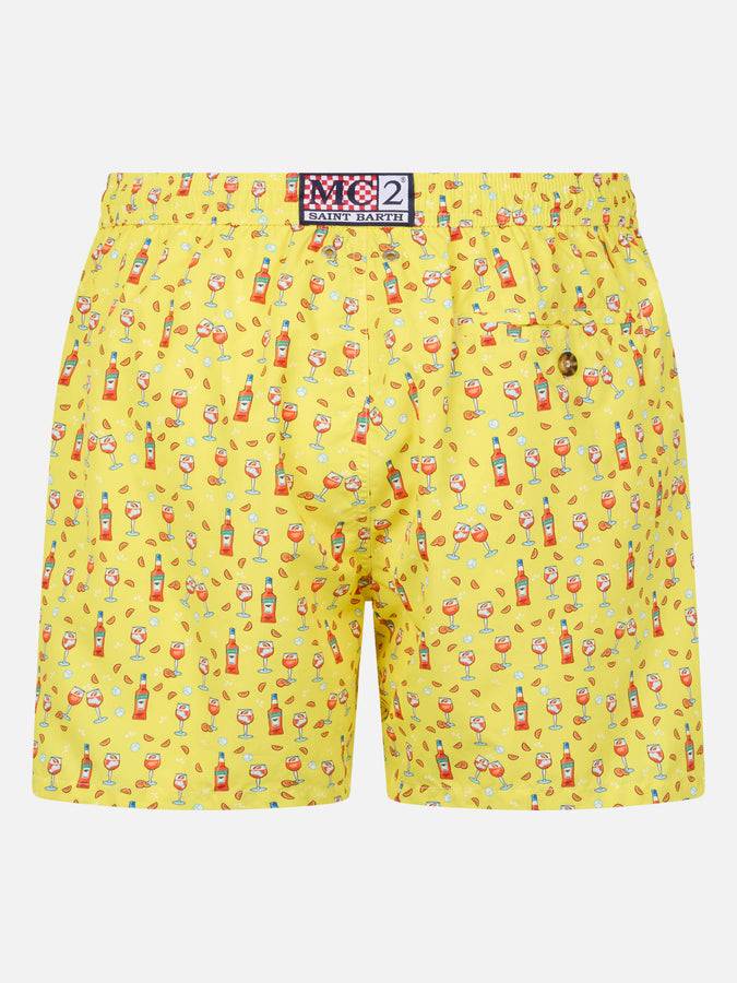 Mc2 Saint Barth Costume Da Bagno Da Uomo In Tessuto Leggero Lighting Micro Fantasy Con Stampa Aperol Spritz | EDIZIONE SPECIALE APEROL