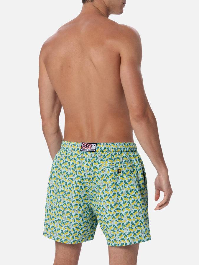 Mc2 Saint Barth Costume Da Bagno Da Uomo In Tessuto Leggero Lighting Micro Fantasy Con Stampa Gin E Limone
