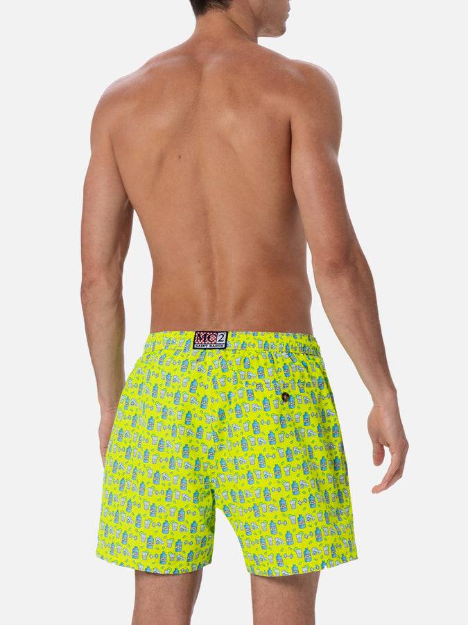 Mc2 Saint Barth Costume Da Bagno Da Uomo In Tessuto Leggero Lighting Micro Fantasy Con Stampa Gym E Gin
