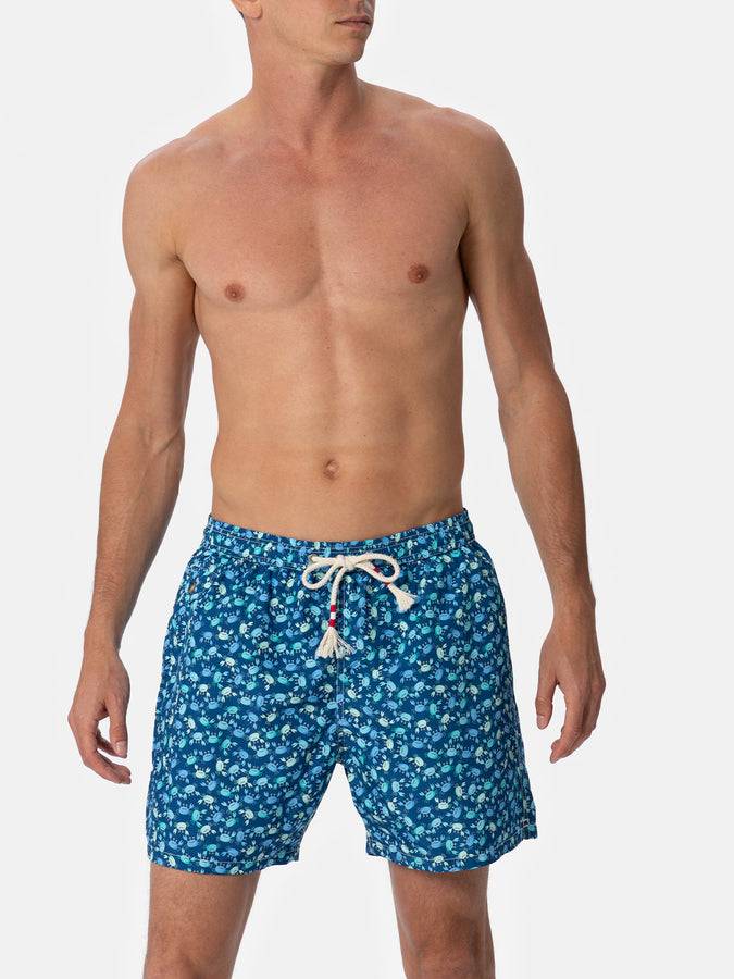 Mc2 Saint Barth Costume Da Bagno Da Uomo In Tessuto Leggero Lighting 70 Con Stampa Granchi